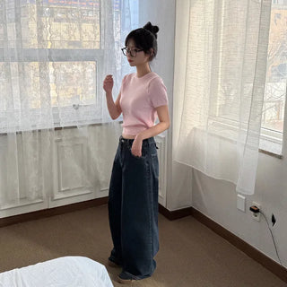 Semi-Clothed Puff Short-Sleeve Knit