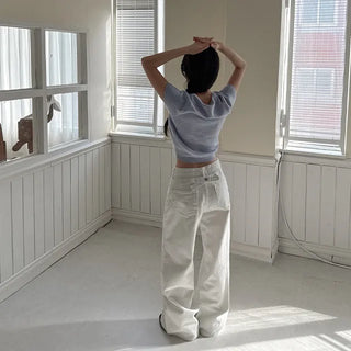 Semi-Clothed Puff Short-Sleeve Knit