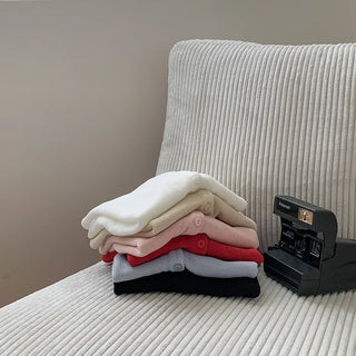 See-through loose-fitting short-sleeve knit cardigan