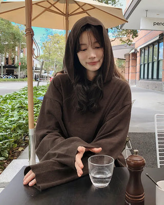Loose-fit hooded knit