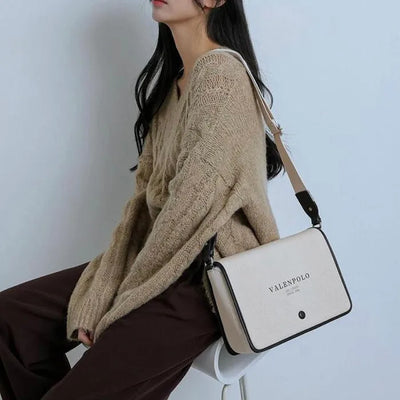 Canvas fabric square cross bag (4 colors)