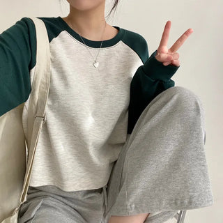Autumn Long Sleeve Crop Drag Grand Pafleur Loose Fit T-Shirt