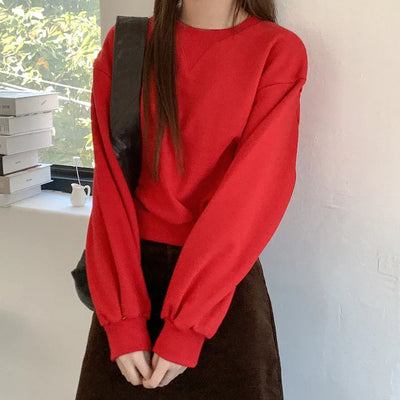 Cotton cropped sweatshirt