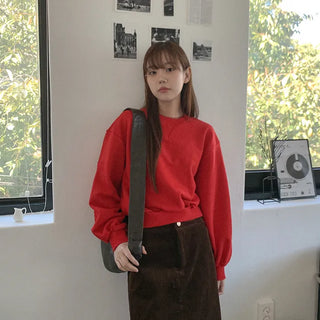 Cotton cropped sweatshirt