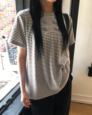 Double-button T-shirt
