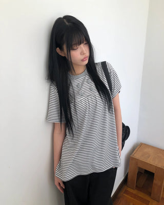 Double-button T-shirt