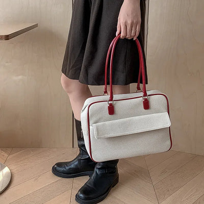 Jacquard leather tote bag/shoulder bag