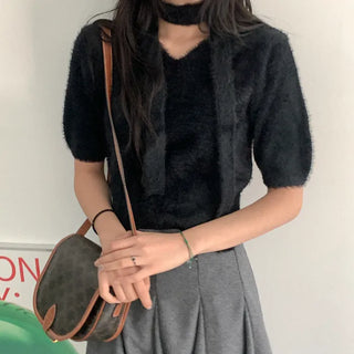 Mink knit scarf