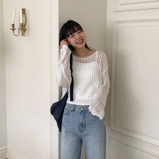 [SET] See-through mesh knit + sleeveless set