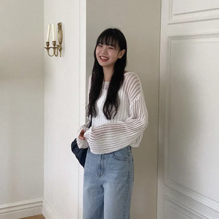 [SET] See-through mesh knit + sleeveless set