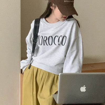 Lettering Cotton Sweatshirt