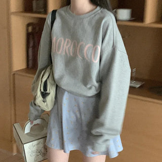 Lettering Cotton Sweatshirt