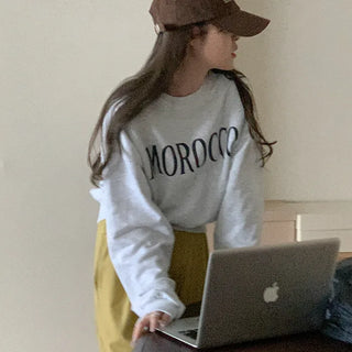 Lettering Cotton Sweatshirt