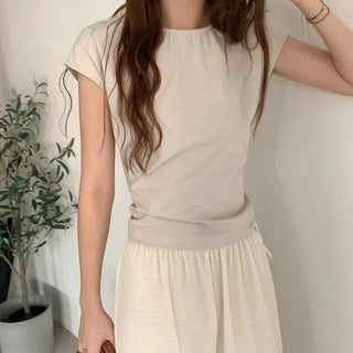 Back Ribbon Cotton Tank Top