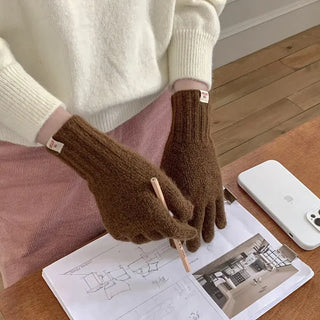 [Smartphone Compatible] Basic Color Knit Gloves