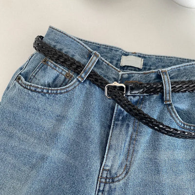 Leather mesh belt