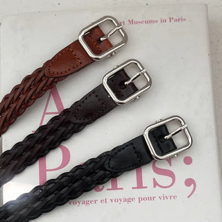 Leather mesh belt