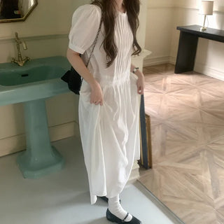 Tencel pleated long dress