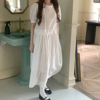 Tencel pleated long dress