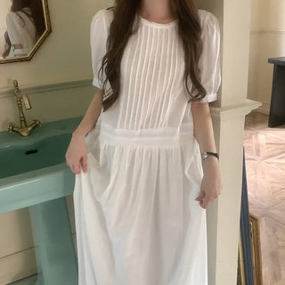 Tencel pleated long dress