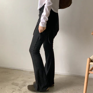 Layered wrap skirt bootcut pants