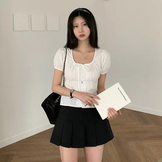 Pleated mini skirt