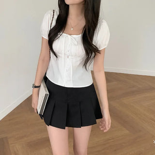 Pleated mini skirt