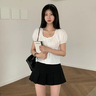 Pleated mini skirt