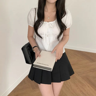 Pleated mini skirt