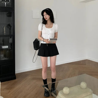 Pleated mini skirt