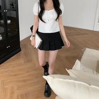 Pleated mini skirt