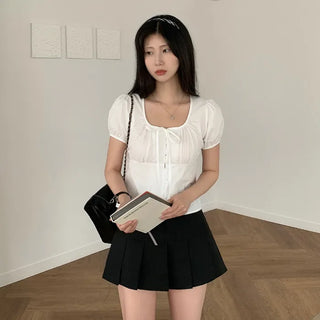 Pleated mini skirt