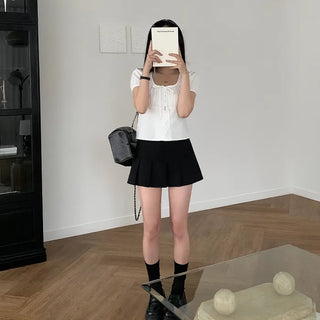 Pleated mini skirt