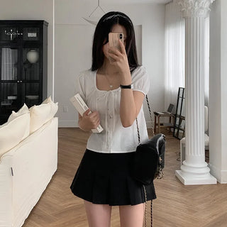 Pleated mini skirt