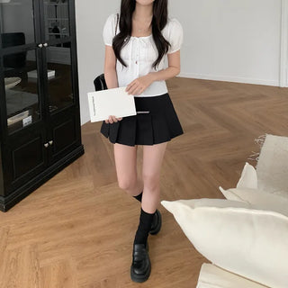 Pleated mini skirt