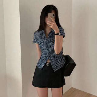 [Belt set/skirt pants] White ultra-mini low-rise A-line skirt