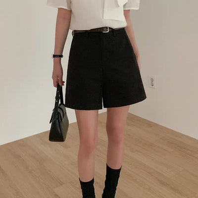 [Belt Set] Ceremony Look A-line Suit with 4/8 Length Shorts
