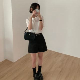 [Belt Set] Ceremony Look A-line Suit with 4/8 Length Shorts