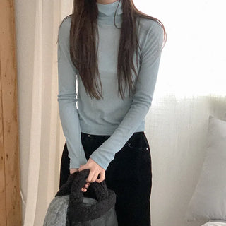 Wool Tencel Turtleneck T-shirt