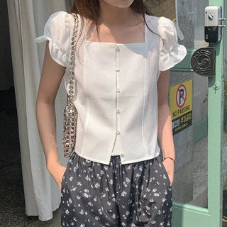 Square frill blouse