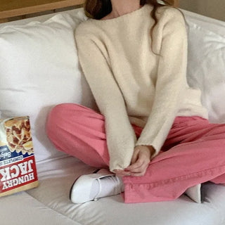 Alpaca boat neck knit