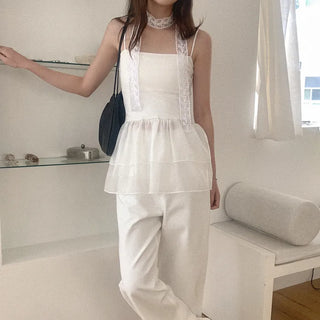 Layered ruffle sleeveless top