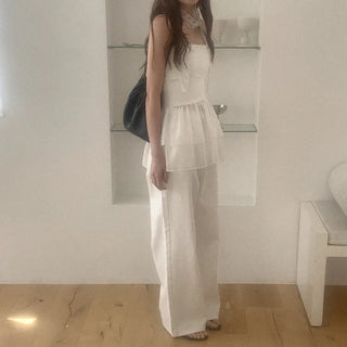 Layered ruffle sleeveless top