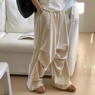 Corduroy Parachute Elastic Waist Pants