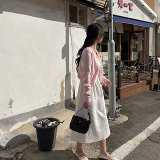 Layered Short Logo Knit Cardigan