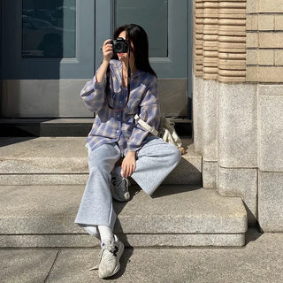 Long-sleeved oversized vintage shirt