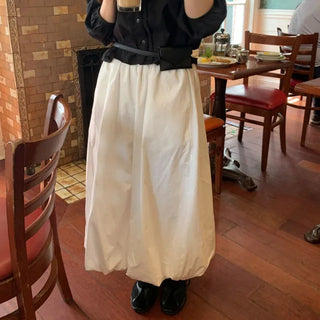 Elastic balloon long skirt