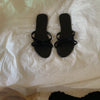 Black Ribbon Daily Sandals