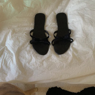 Black Ribbon Daily Sandals