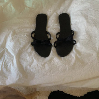 Black Ribbon Daily Sandals